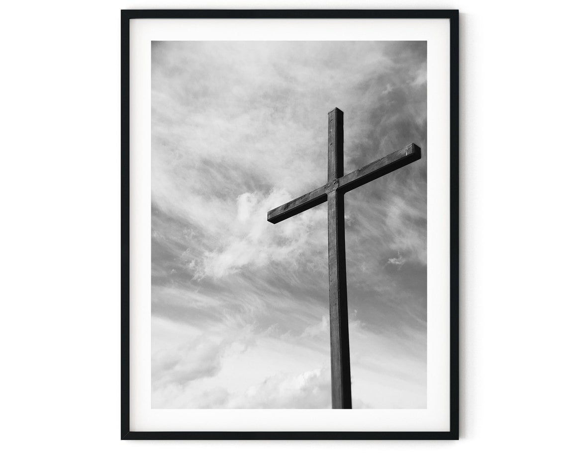 Black And White Photo Wall Art Print Church Cross Poster Wall Art Black And White Photo Wall Art Print Church Cross Poster Wall Art