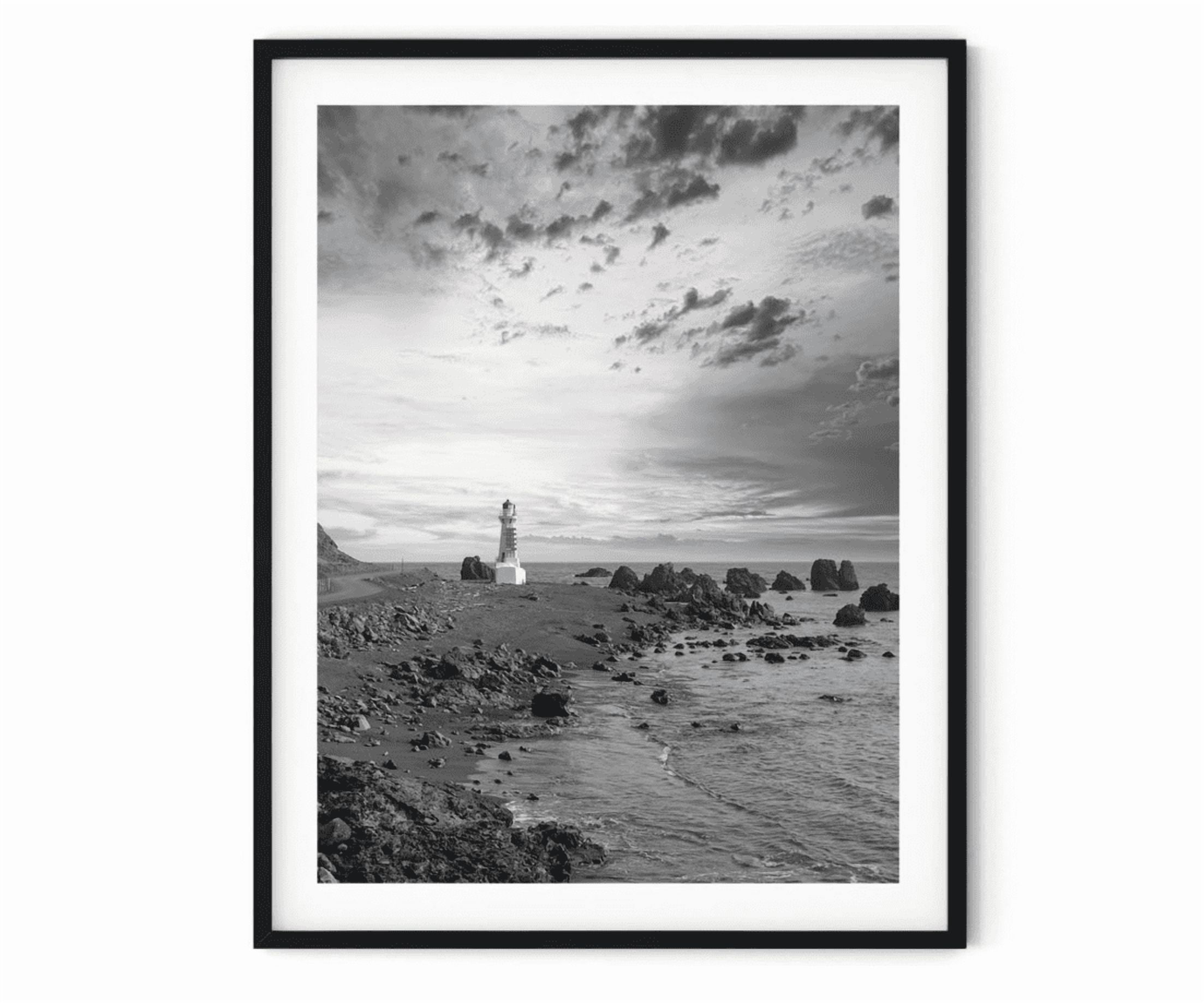 Black And White Photo Wall Art Print Small Lighthouse Poster Wall Art ...