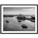 Black And White Photo Wall Art Print Sydney Ferries And Opera House
