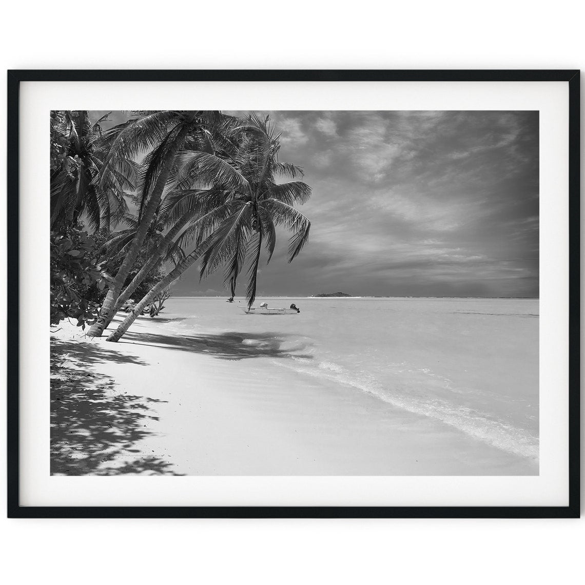 Black And White Photo Wall Art Print Tropical Island Beach Poster Wall ...