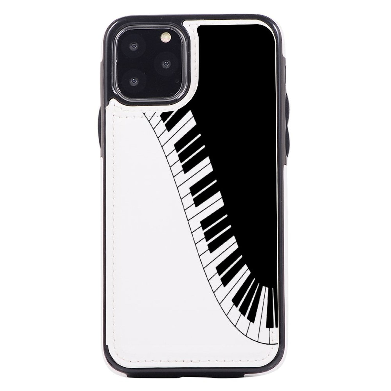 Black And White Piano Keyboard Leather Wallet Case for iPhone 16 15 14 ...