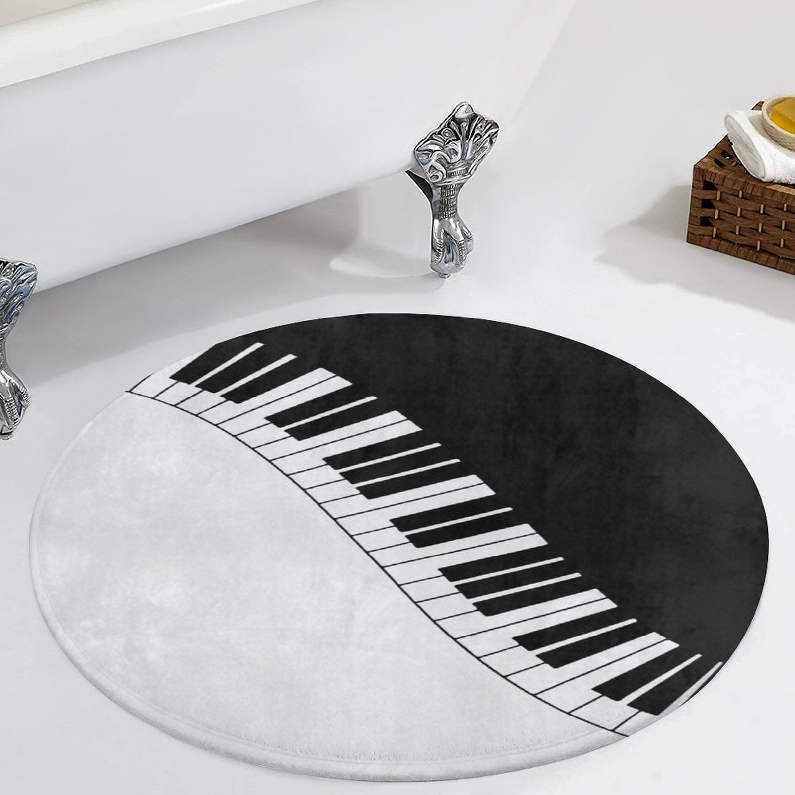 Black And White Piano Keyboard Round Carpet Circle Rug Outdoor Patio ...