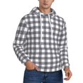 thumbnail image 1 of Black And White Plaid Hoodie Men Unisex 3d Fleece Hooded Sweatshirt Large, 1 of 7
