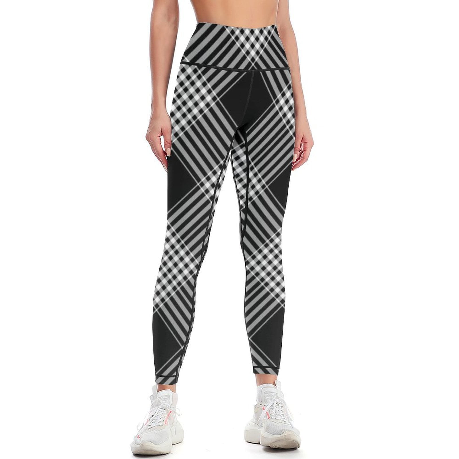 Black And White Plaid Leggings Women's pants Women's push up Womens Leggings - Walmart.com