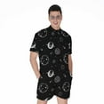 thumbnail image 1 of Black And White Planets Pattern Short Sleeve Men'S Rompers Casual Summer Jumpsuits Outfit, 1 of 4