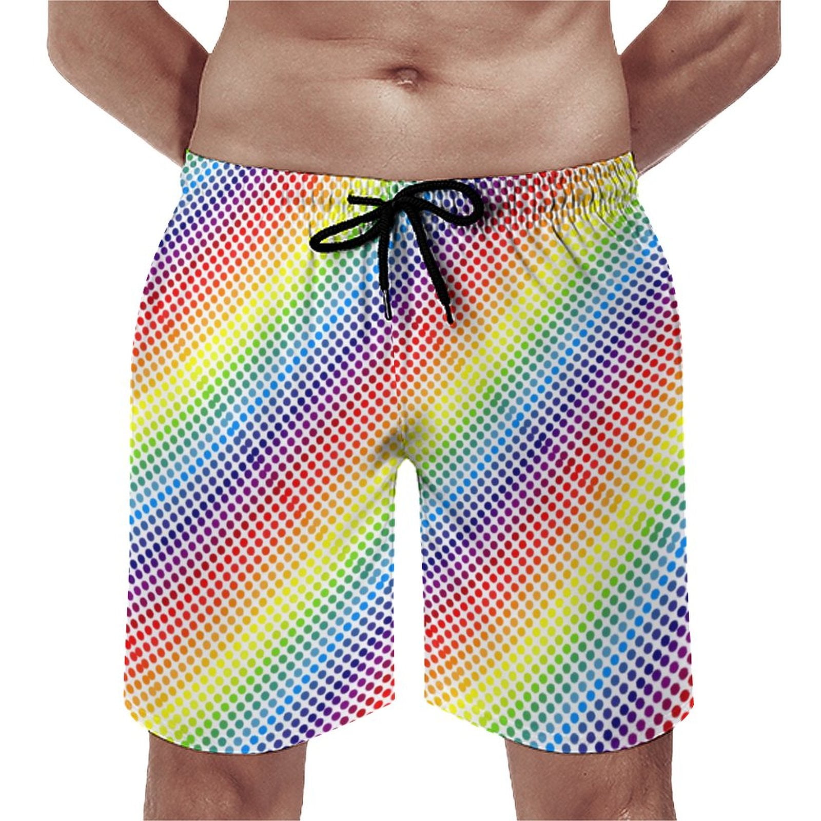 Black And White Polka Dot Board Shorts Quality Men Beach Pants Vintage