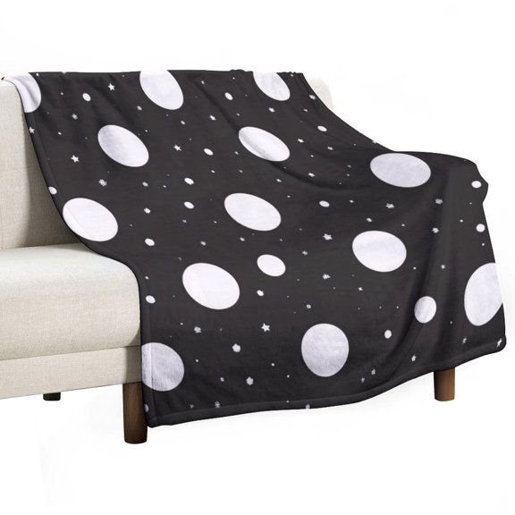 Black And White Polka Dot Pattern Blanket Soft Cozy Flannel Blanket for man women