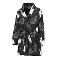 thumbnail image 1 of Black And White Rabbit Pattern Women Bathrobe One Size Univeral Fits, Rabbit Fashion Lightweight Plush Fleece Long Robe For Women, 1 of 3