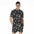 thumbnail image 1 of Black And White Rocket Pattern Short Sleeve Men'S Rompers Casual Summer Jumpsuits Outfit, 1 of 4