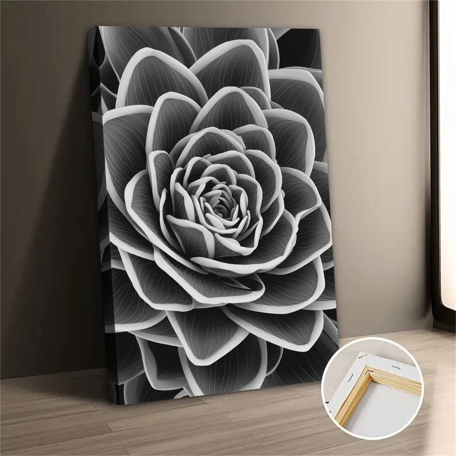 Black And White Rose Canvas Wall Art For Bedroom Living Room Decor ...