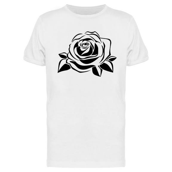 Black And White Rose Graphic T-Shirt Men -Image by Shutterstock, Male x-Large