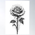 thumbnail image 1 of Black And White Rose Poster Wall Art, Modern Wall Decor For Living Room Bedroom, 12x18 UNFRAMED, 1 of 2