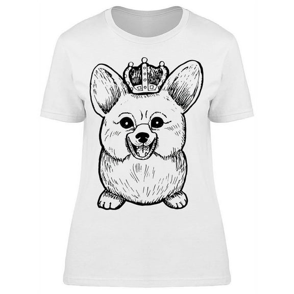 Black And White Royal Corgi T-Shirt Women -Image by Shutterstock, Female Small