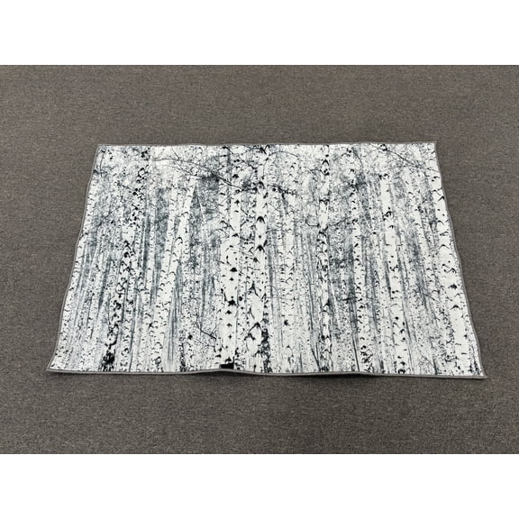 Black And White Rugs, Customs Rugs, Birch Forest Landscape Rugs, Birch Forest Rug, Salon Rugs, Landscape Rug, Gift For Him Rugs, Large Rug, 5.2'x7.5' - 160x230 cm