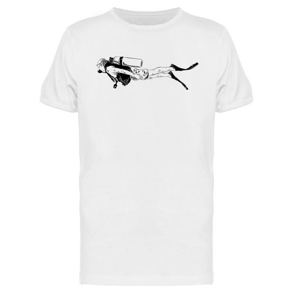 Black And White Scuba Diver T-Shirt Men -Image by Shutterstock, Male Large