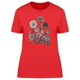 thumbnail image 1 of Black And White Set Of Flowers T-Shirt Women -Image by Shutterstock, Female x-Large, 1 of 2