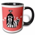 thumbnail image 1 of 3drose, Black and White Shih Tzu with Paw Prints, 15oz Two-tone Black Mug, 1 of 6