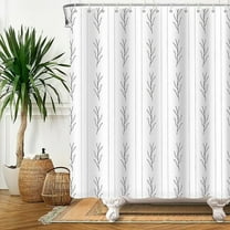 Black And White Shower Curtain Waterproof Fabric Modern Farmhouse Shower Curtains For Bathroom With Hooks 36"W x 72"L (Pack of 1)