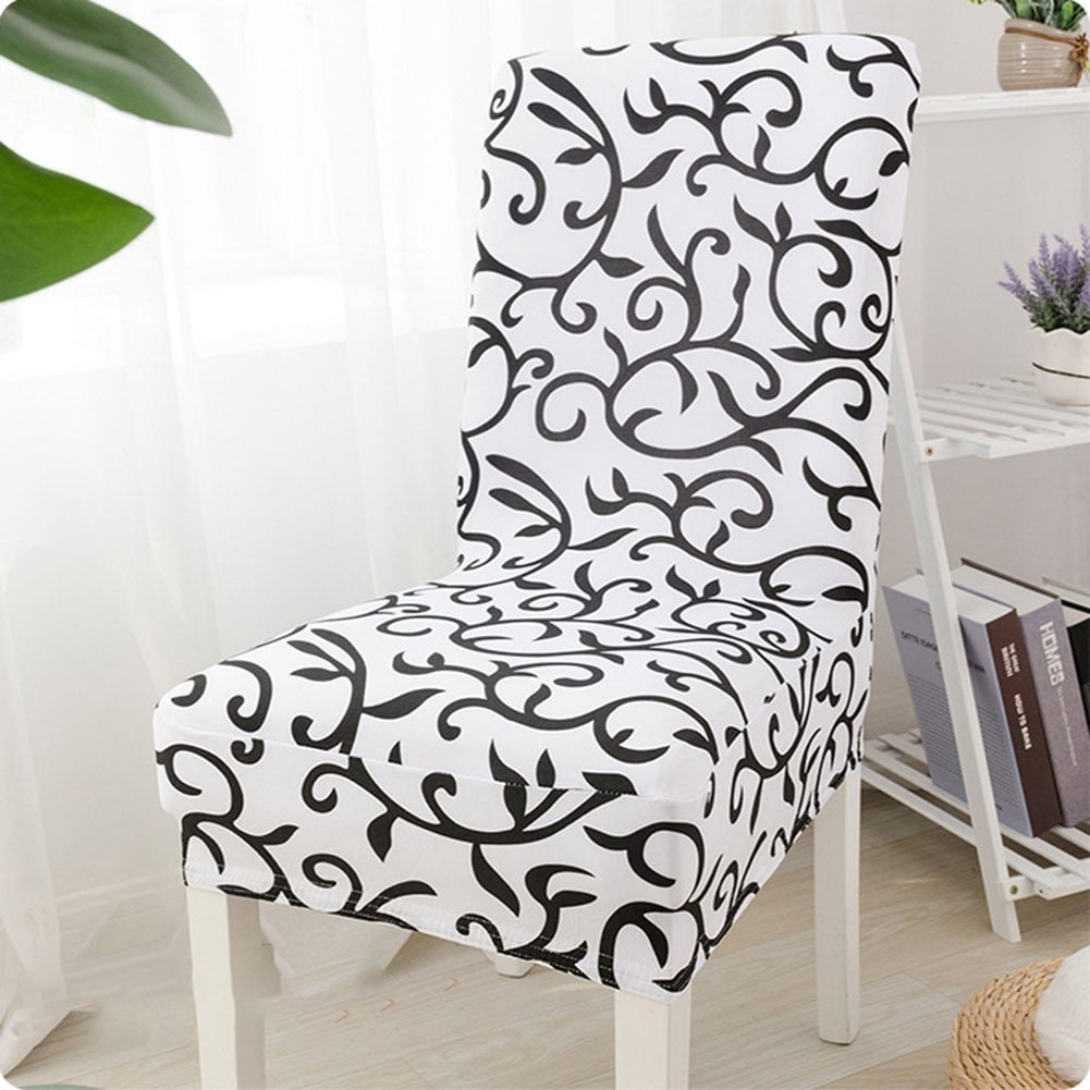 Black And White Siamese Stretch Printed Chair Cover Household Half