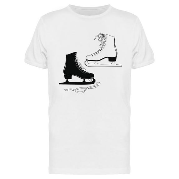 Black And White Skates T-Shirt Men -Image by Shutterstock, Male Small