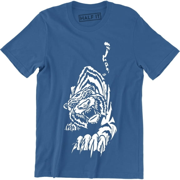 Black And White Sketch Of Walk Jaguar Men's Angry Wild Animal T-Shirt