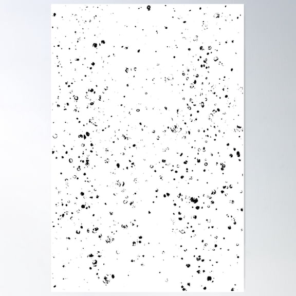 Black And White Spilled Ink Splatter Splashes Speckles Poster Wall Art, Modern Wall Decor For Living Room Bedroom, 24x36 UNFRAMED