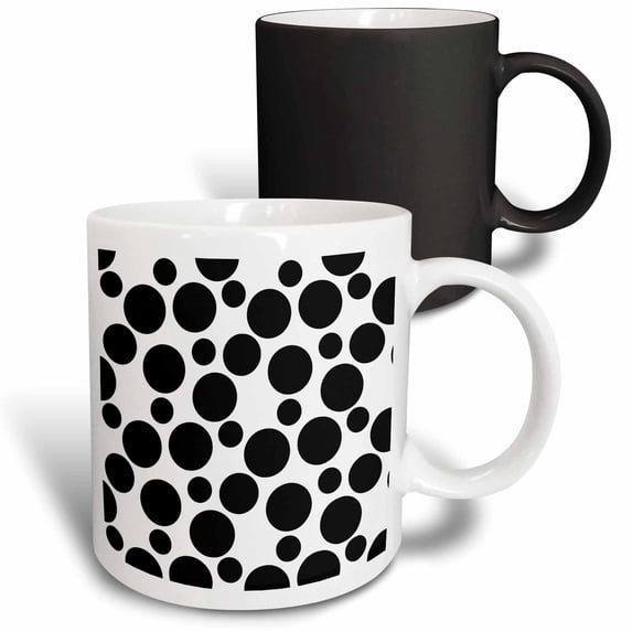 3drose, Black and White Spots, 11oz Magic Transforming Mug