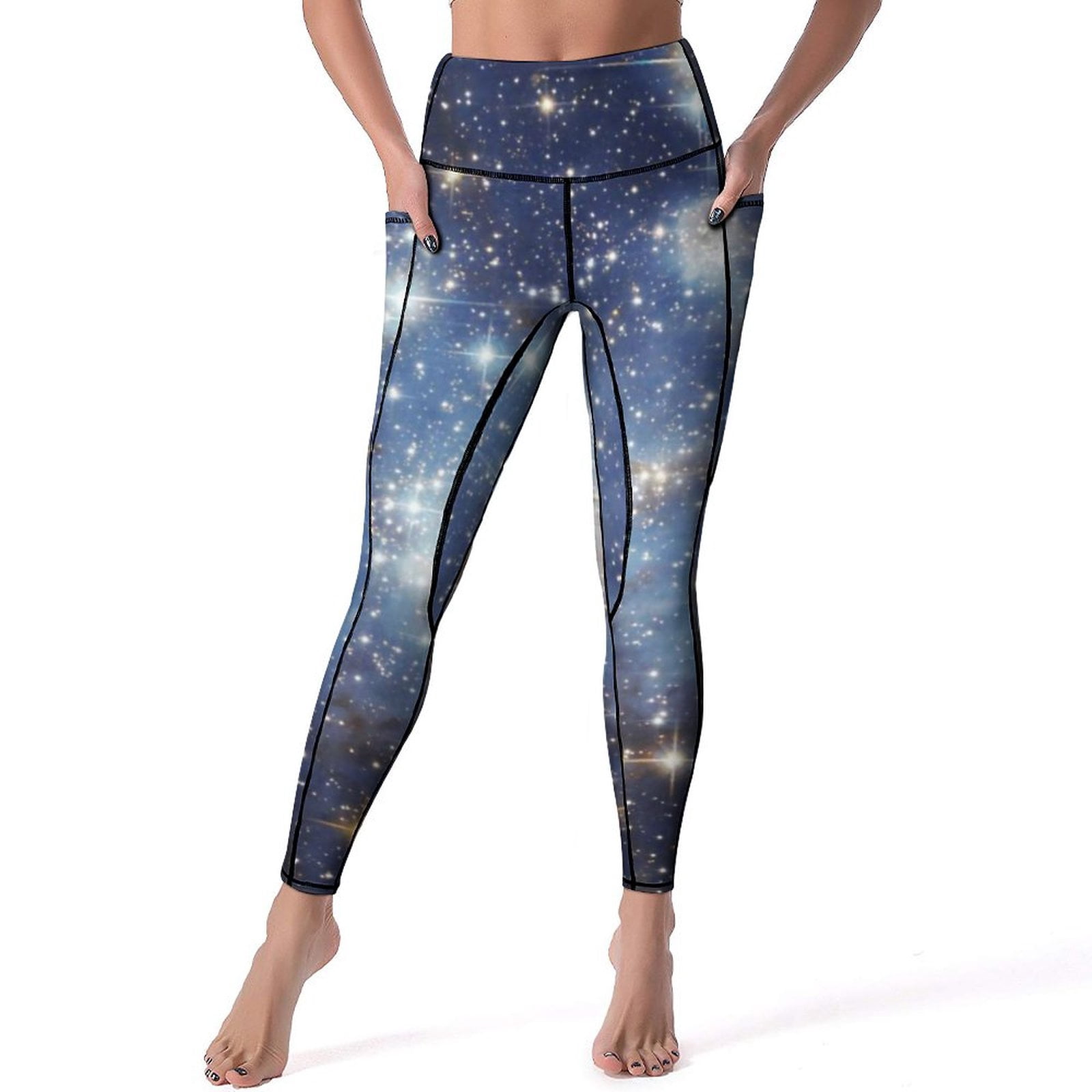 Black And White Star Yoga Pants Female Modern Trendy Cool