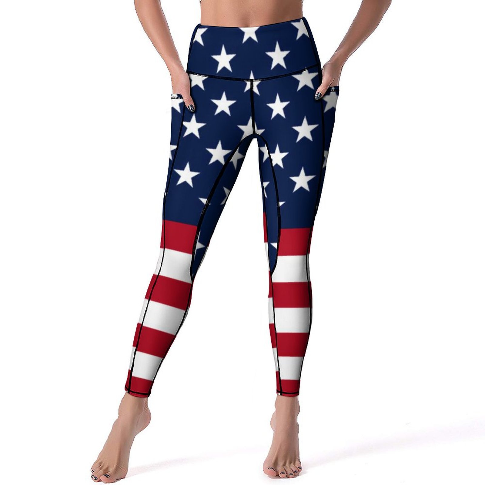 Black And White Star Yoga Pants Female Modern Trendy Cool