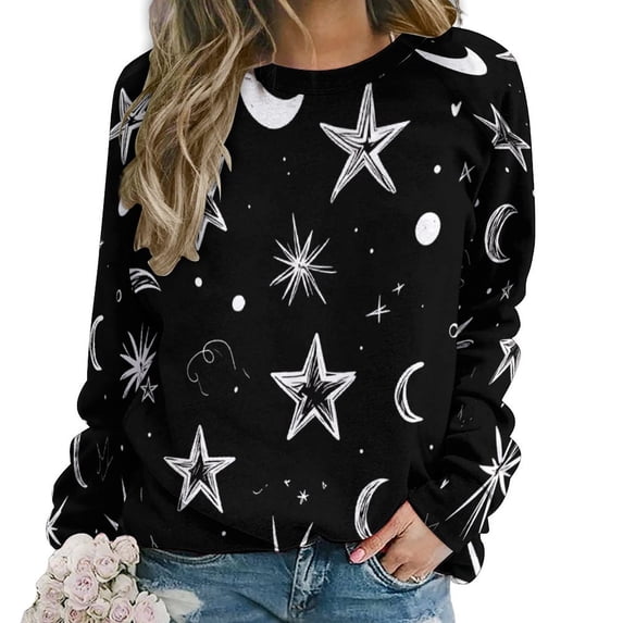 Black Mixed Print Sleeve Pullover main image 0