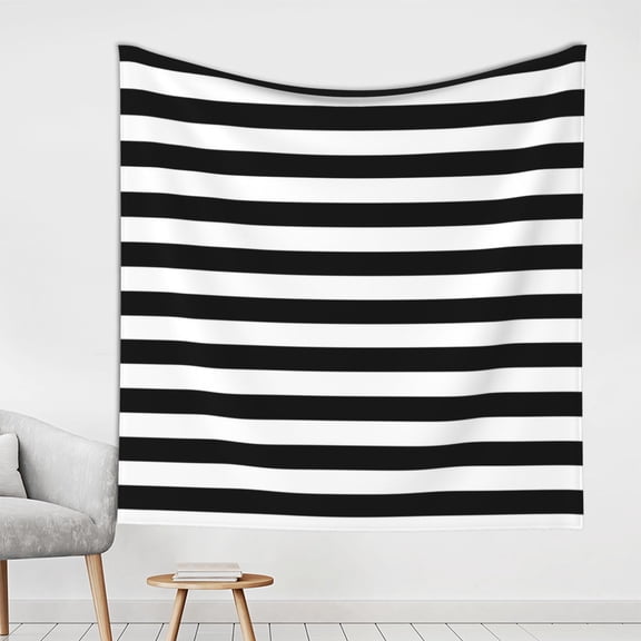 Black And White Stripe Tapestry Wall Hanging For Bedroom Dorm Art Home Office Decoration 59(W) X59(L) Inch