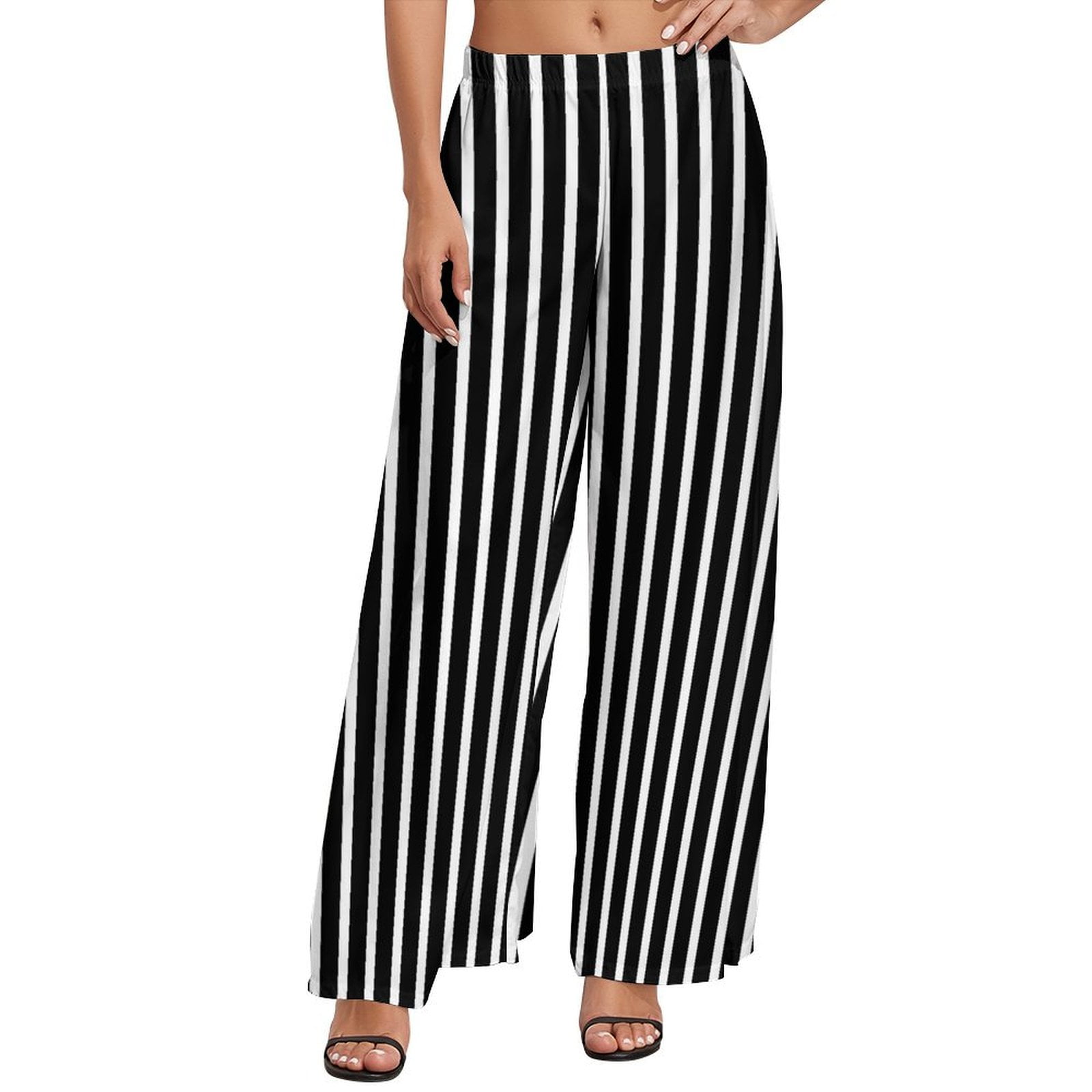 Stripe Trousers in Black and White