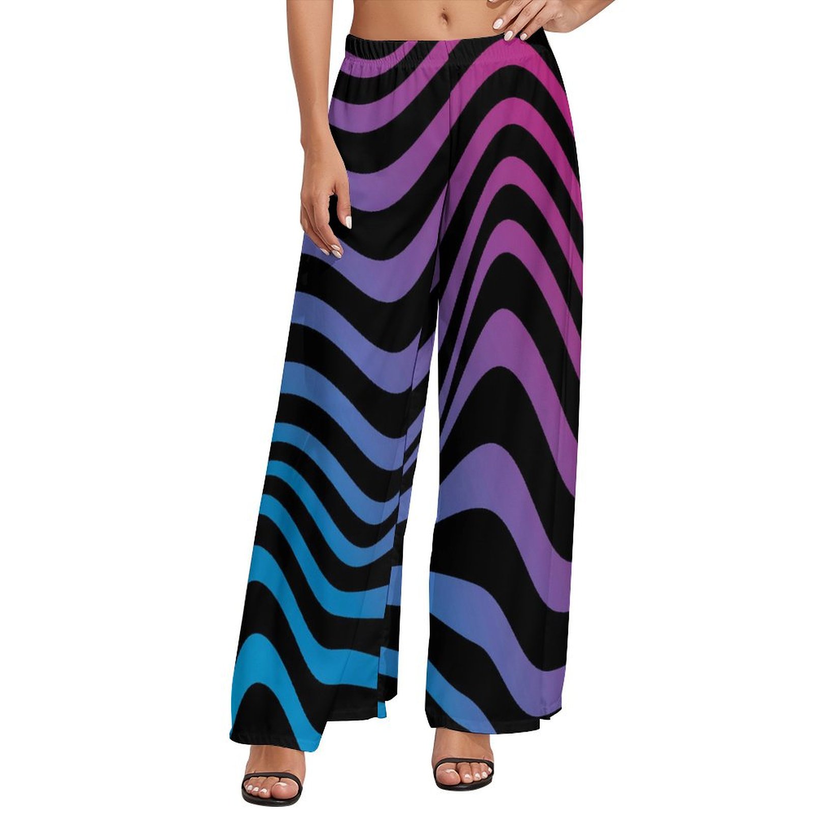 Bold Black & White Wide-Leg Pants