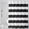 thumbnail image 1 of Black And White Striped Shower Curtain Waterproof Fabric Bathroom Decor 71x71 inches, 1 of 6