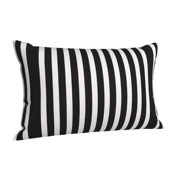 Black And White Stripes Rectangle Throw Pillow Cover Cushion Case Hidden Zipper Home Decorative Pillowcase Printed 20"x30"