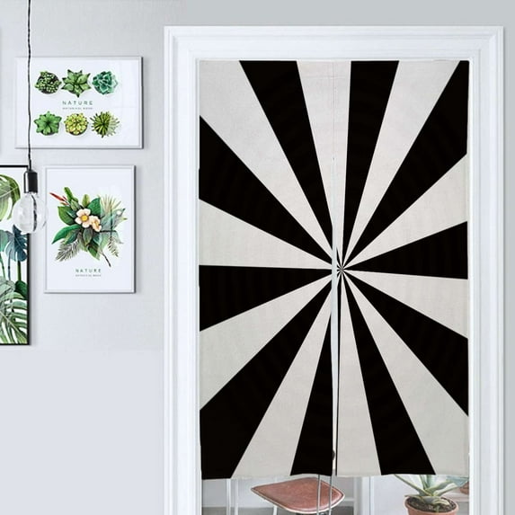 Black And White Sunburst Door Curtain Nordic Living Room DoorCurtain Porch Partition Curtain Kitchen Rative Half Curtain