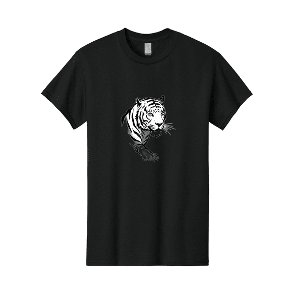 Black-And-White-Tiger Mens Graphic Tee, 100% Cotton, Casual Summer Wear BAA163