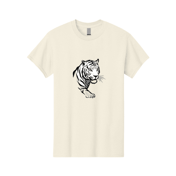 Black-And-White-Tiger Mens Graphic Tee, 100% Cotton, Casual Summer Wear BAA163