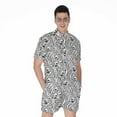 thumbnail image 1 of Black And White Tiger Pattern Short Sleeve Men'S Rompers, Tiger Wide Animal Casual Summer Jumpsuits Outfit, 1 of 4