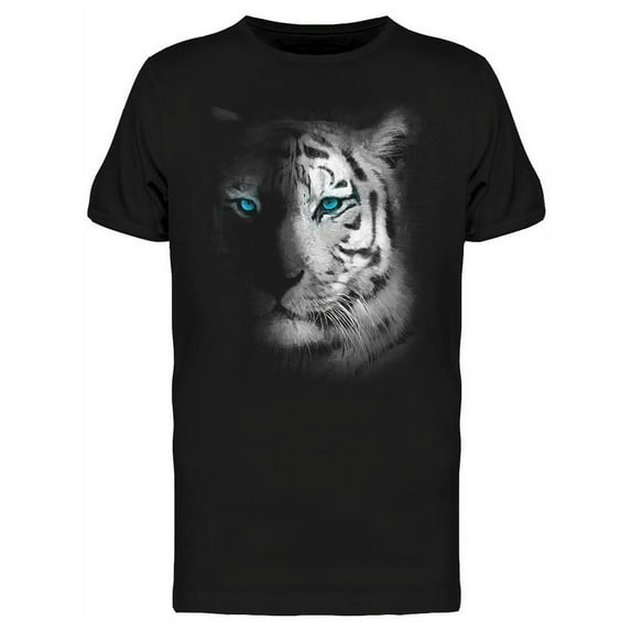 Black And White Tiger Portrait. T-Shirt Men -Image by Shutterstock, Male Medium