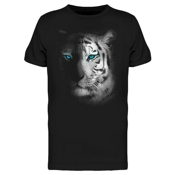 Black And White Tiger Portrait. T-Shirt Men -Image by Shutterstock, Male Small