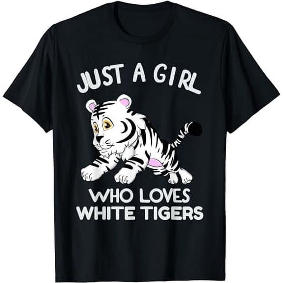 Black And White Tiger Tigers Costume For Girls Women Kids T-Shirt