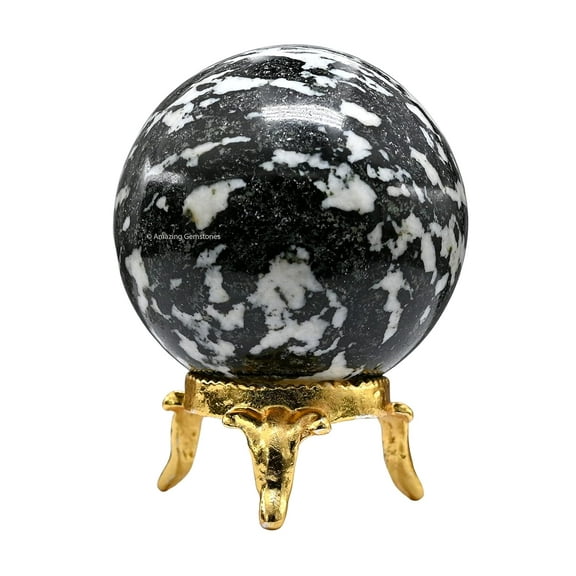 Black And White Tourmaline Crystal Ball Sphere 2" Inches