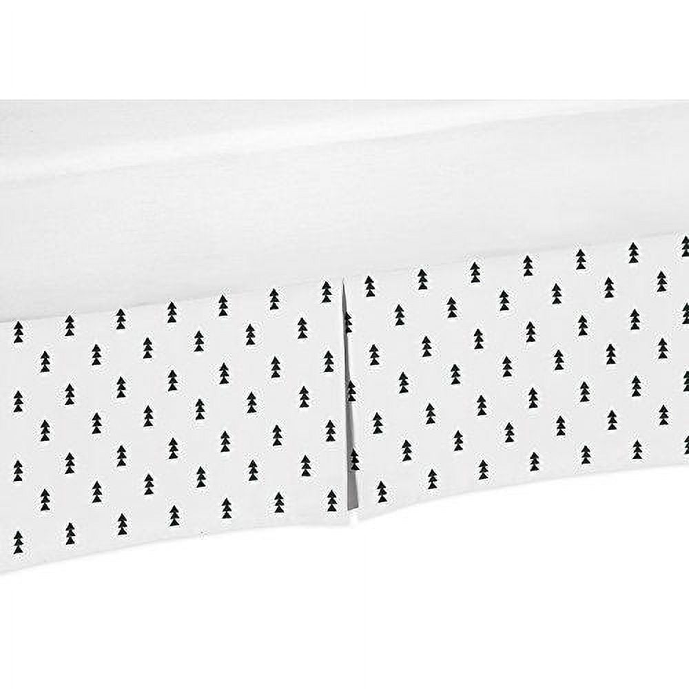 Black And White Triangle Tree Baby Boy Pleated Crib Bed Skirt Dust