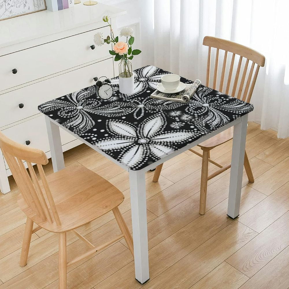 Black And White Tropical Palm Trees Pattern Stain And Wrinkle Resistant