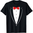 thumbnail image 1 of Black And White Tuxedo With Red Bowtie Funny T Shirt, 1 of 5