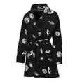 thumbnail image 1 of Black And White Ufo Pattern Women Bathrobe One Size Univeral Fits, Alien Ufo Space Fashion Lightweight Plush Fleece Long Robe For Women, 1 of 3