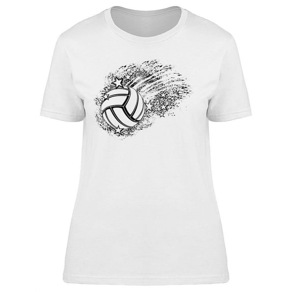 Black And White Volleyball T-Shirt Women -Image by Shutterstock, Female 3X-Large
