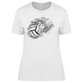 thumbnail image 1 of Black And White Volleyball T-Shirt Women -Image by Shutterstock, Female Small, 1 of 2