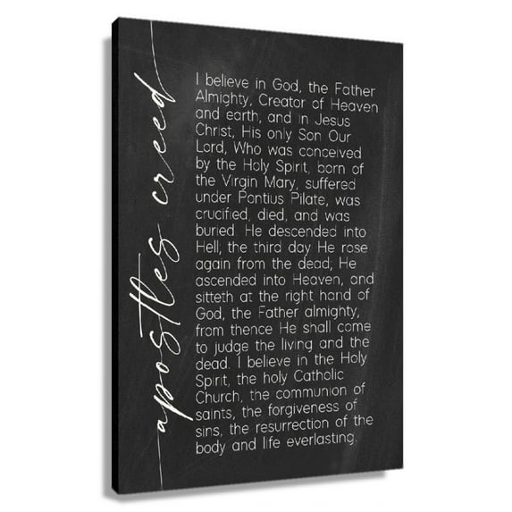 Black And White Wall Art Apostles Creed Wall Art Bible Verse Poster Giclee Canvas Decoration For Bedroom Unframed 12x18 in